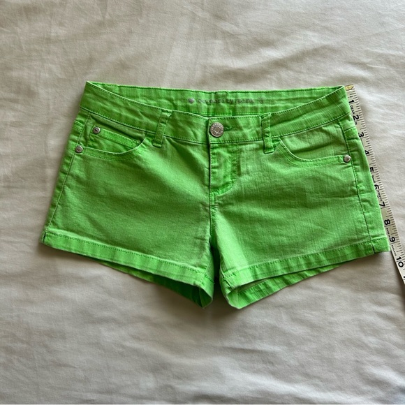 Celebrity Pink Lime Green Denim Short Shorts  Size 3 - Picture 7 of 9